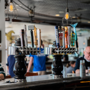 beers on tap at the indoor bar at Ropewalk Ocean City