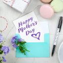 Card with happy mothers day written on it