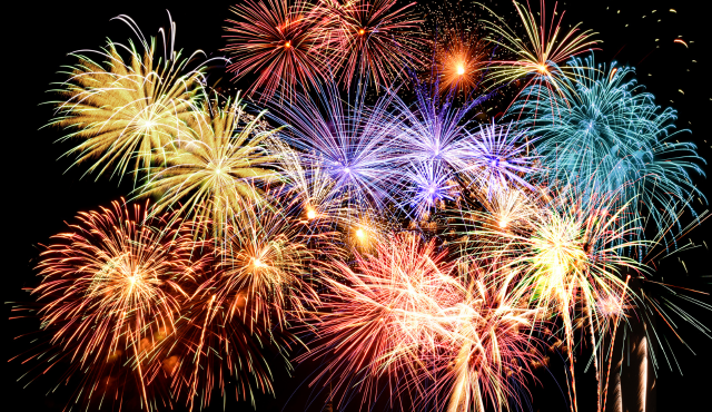 colorful fireworks against night sky